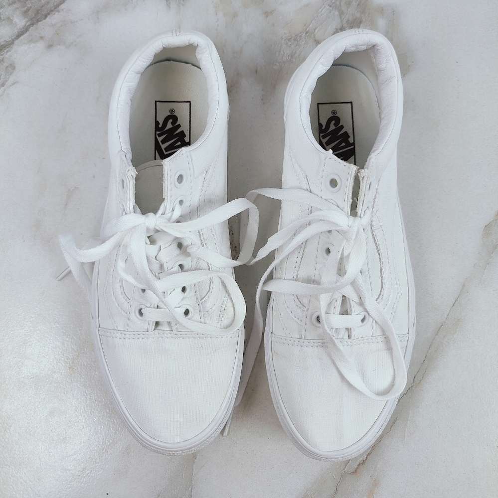 Vans Women's White Sneakers - Picture 5 of 13